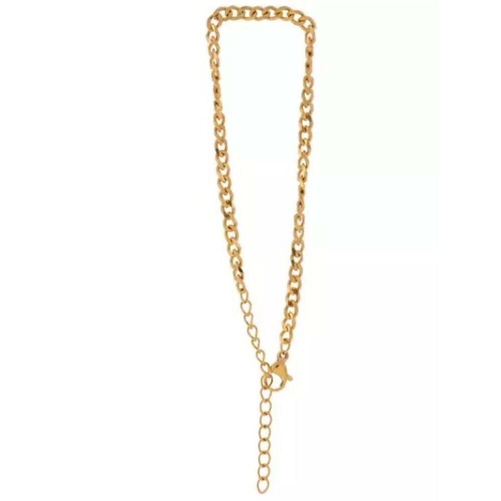 New 18K Gold Plated Stainless Steel Chain Bracelet - 7"